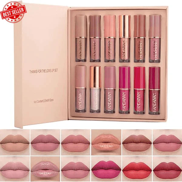 12 Colors Lipgloss- Long-Lasting Waterproof